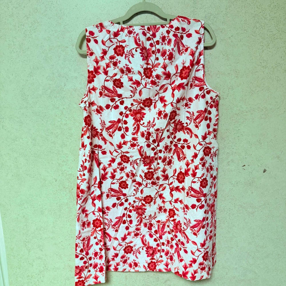 Saks Fifth Avenue Large Womens Floral Print Casual Summer Boho Sleeveless Dress - Picture 5 of 5